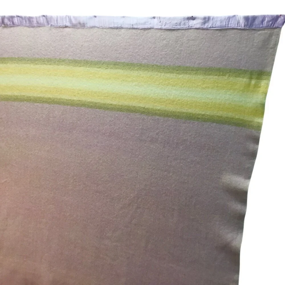 Olympiad Blanket Pendleton 1932 Olympics Stripe Satin 100% Virgin Wool Lilac LA